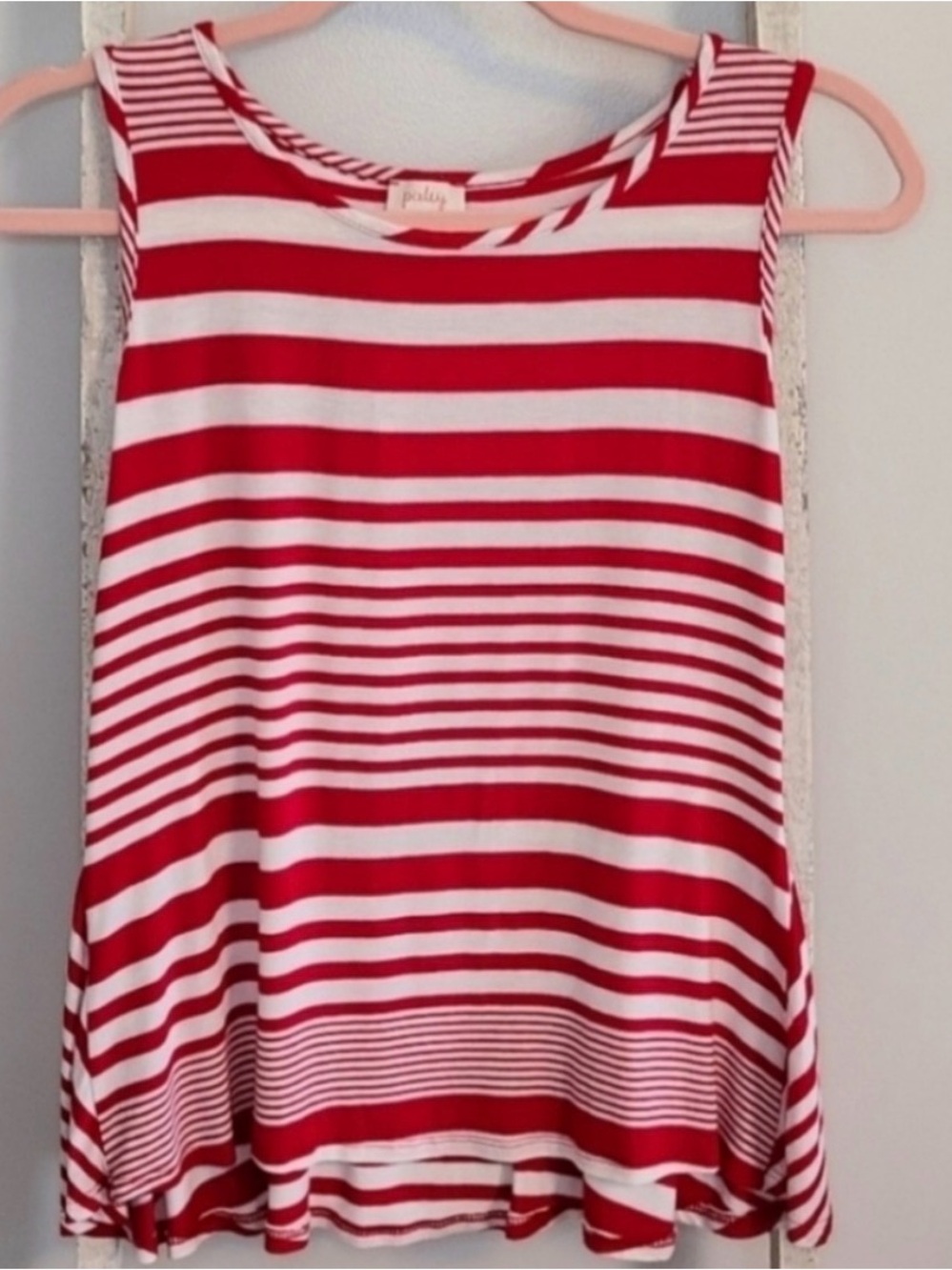 Pixley Red & White Striped Sleeveless Top